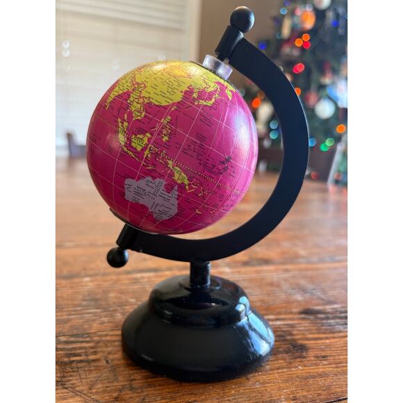 Pink Mini World Globe 6.5”tall - Picture 3 of 7